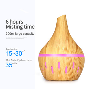 Wood Grain Humidifier Usb Powered Home Indoor Air <b>Moisturizer</b> With Slanted Spout Less Than 0.5L Capacity - Product Image 4