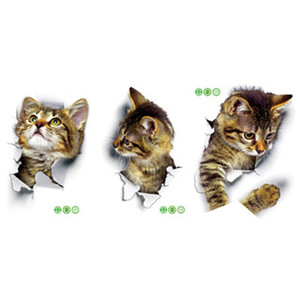 Adhesivo de pared 3D con diseño de gato, decoración del hogar impermeable de PVC para sala de estar, dormitorio, fondo de TV XH2001XH2002XH2003 - Product Image 4