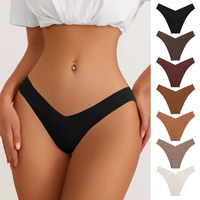 Culottes de sport de yoga respirantes à taille basse en forme de V, grande taille, séchage rapide, culottes féminines sans couture, sexy, douces, string
