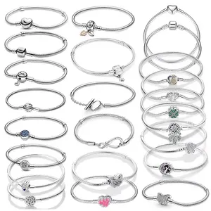 Pulseira Personalizada Bileklik brazalete gran oferta 2024 nueva moda pulsera de plata 925 brazaletes de ley joyería Mujer