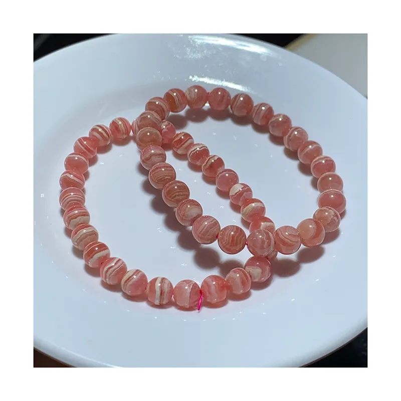 Penjualan terlaris pabrik langsung menakjubkan Amethyst untuk pria dengan mawar merah muda batu alam Rhodonite manik-manik gelang