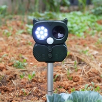 Répulsif Solaire pour Oiseaux et Rongeurs avec Capteur Infrarouge/Lumière Stroboscopique - Étanche, Fonctionnement Automatique Nocturne pour Rats/Cerfs/Renards - Dissuasion Extérieure
