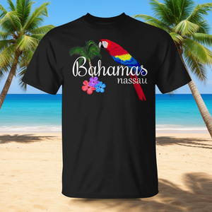 Camiseta Tropical con Estampado de Loro de Nassau, Bahamas, Ropa para Vacaciones en la Playa - Product Image 3