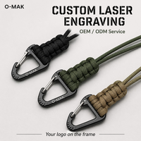 Mosquetón Triangular con Cordón de Paracord de 19 cm, Gancho para Colgar Equipo de Camping para Tienda de Campaña/Mochila, 8 Colores, Personalización OEM