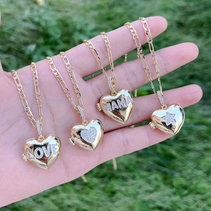 Collar de lujo CZ corazón colgante collar <span class=keywords><strong>MAMA</strong></span>/amor/Estrella encanto Collar para regalos del <span class=keywords><strong>D</strong></span>ía de la madre - Product Image 1
