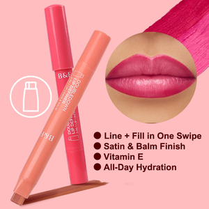 Crayon à lèvres longue tenue, baume à lèvres nourrissant et hydratant personnalisé, 2 en <span class=keywords><strong>1</strong></span>, multi-usages, double couleur, crayon à lèvres double embout - Product Image 2