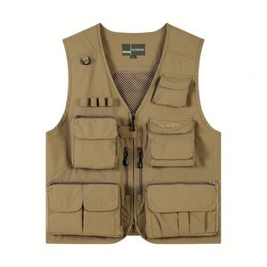 Chaleco de Pesca Multifuncional para Hombre, con Bolsillos, para Viajes, Deportes, Pesca al Aire Libre, de Secado Rápido, con Malla, Personalizable - Product Image 4