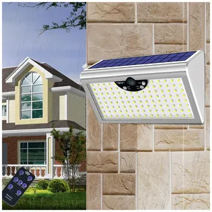 Farol Solar para jardín, luz blanca cálida, 160 LED, Chips de alta calidad, 15W, carcasa de lámpara blanca ABS