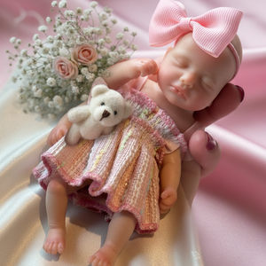 Muñeca Bebé <span class=keywords><strong>Reborn</strong></span> <span class=keywords><strong>de</strong></span> Silicona <span class=keywords><strong>de</strong></span> 6 Pulgadas, Tamaño <span class=keywords><strong>de</strong></span> Palma <span class=keywords><strong>de</strong></span> la Mano, Cuerpo Completo, Linda Muñeca Pequeña para Niñas Mayores <span class=keywords><strong>de</strong></span> 3 Años, con Accesorios <span class=keywords><strong>de</strong></span> Alimentación y Caja <span class=keywords><strong>de</strong></span> Regalo - Product Image 3