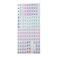 Nouveau jeu de table personnalisé, tuiles de mahjong américaines en acrylique gravées bleues, ensemble portable à quatre couches pour 4 joueurs, divertissement