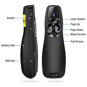 Logitech ดั้งเดิม R400 2.4GHz รีโมทคลิกเกอร์พร้อมปากกาเลเซอร์สีแดง50ฟุตนำเสนอหน้าหมุน - Product Image 5