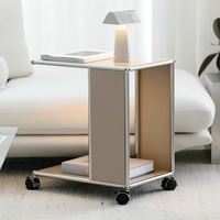 Table d'appoint mobile pour canapé, table basse, table de chevet en acier inoxydable, meuble de rangement pour salon, chambre à coucher, bureau à domicile