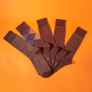 Hot Bán 5-Pack Người Đàn Ông Của Thời Trang Vớ Văn Phòng Hàng Ngày Mặc Phương Phương thức Chất Liệu Với Mô Hình Hình Học Đóng Hộp Váy Vớ - Product Image 2