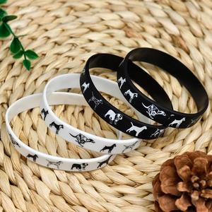 Bracelet en silicone à motif chien, bracelet en caoutchouc pour fête d'animaux, cadeau pour animaux de compagnie, logo personnalisé et bracelet avec vos informations - Product Image 2