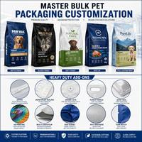 Sac à fond plat anti-odeur pour aliments pour animaux de compagnie 5kg 10lb, scellé sur 8 côtés, imprimé sur mesure, emballage premium pour aliments secs pour chiens et chats