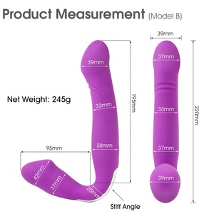 Vibromasseur sans fil avec télécommande, en Silicone, pliable, sans bretelles, double godemiché, pour femmes, jouet sexuel - Product Image 3
