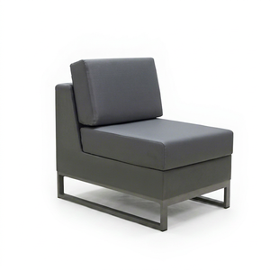 Sofá Moderno de Una Plaza, Cuadrado, Respaldo Firme, Relleno de Espuma, Tapizado en Tela, Patas de Metal, Sin Brazos, Mueble para Sala de Estar - Product Image 1