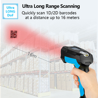 Pemindai kode batang pengisian daya nirkabel, 433MHz industri jangkauan ultra panjang 16 meter TI6820BER