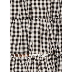 Wholesale Custom <strong>Mini</strong> <strong>Me</strong> Family Matching Dress Gingham Linen Mom and Daughter <strong>Outfit</strong> Matching Dress - Product Image 5