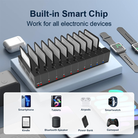 Station de Charge USB en Métal à 10 Ports USB-C avec Chargeur Rapide 65 W pour Ordinateurs Portables et Multiples Appareils