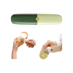 Couteau à fruits et éplucheur 2 en 1 de haute qualité en plastique et métal, 77g, manuel, écologique - Product Image 1