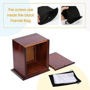 Solid Wood Pet <b>Urn</b> Rectangle Durable <b>Cat</b> Dog Memorial Box With Flannel Bag And Screws Included - Product Image 1