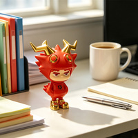 Figurine de dragon rouge, ornement de bureau, modèle de poupée en résine tendance, statue pour collectionneur, souvenir, décoration de la maison, cadeau