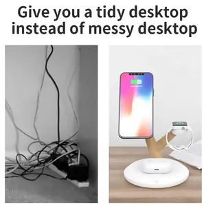 Base de carga inalámbrica magnética de 15W para IPhone17 16 15 Pro Max <span class=keywords><strong>Mini</strong></span> para <span class=keywords><strong>Airpods</strong></span> Pro 2 3 IWatch 7 Estación de carga rápida - Product Image 3