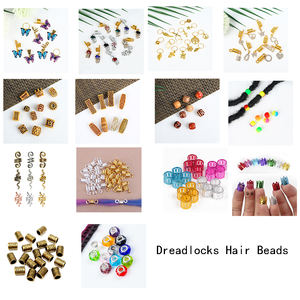 Accessoires de Tresses et Dreadlocks Africaines: Breloques de Bijoux Loc, Perles en Bois, Tubes Métalliques, Anneaux de Manchette pour Cheveux Tressés au Crochet - Product Image 6