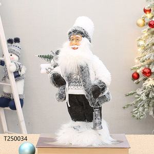 Figura de Papá Noel de 12 pulgadas de altura, de pie, con bolsa de regalo y botas de nieve, decoración navideña para interiores. - Product Image 2