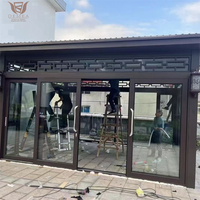 Gazebo de Patio con Techo Doble de Aleación de Aluminio para Exteriores, Impermeable, Resistente al Viento y a la Nieve, Pérgola con Mosquitera