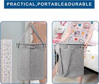 Panier à linge personnalisé avec poignées Poubelle de lavage pliante étanche autoportante Panier à linge rond pliable avec couvercle