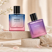 Flacon de parfum carré en verre vide de luxe avec capuchon magnétique, 50 ml et 100 ml, pour fabrication sur mesure en gros par Anding