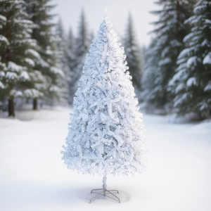 Árbol de Navidad Artificial DB FCH de 8 pies, Blanco con Nieve Artificial, Base Metálica, para Uso en Exteriores, Ligero y Fácil de Instalar - Product Image 2