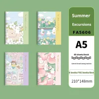 Carnet de couture A5 à motifs de dessins animés mignons, pour la pratique du point de couture, bloc-notes mémo, cadeau pour étudiant, 40 feuilles de papier de qualité supérieure, couverture rigide
