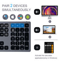 Clavier sans fil Bluetooth en aluminium AZERTY ergonomique, clavier coréen pleine taille rétroéclairé Bluetooth en aluminium