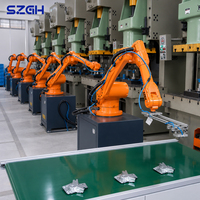 Bras robotique CNC automatique à 6 axes en acier inoxydable, charge utile de 10 kg, portée de 1500 mm, certifié CE-EMC, IP65, servo-électrique, pour palettisation et préhension