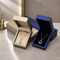 Boîte à bijoux en cuir personnalisée de luxe pour bagues et boucles d'oreilles en PU