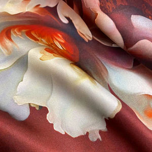 HYSK <span class=keywords><strong>100</strong></span>% 桑純粋なシルク生地中国サテンデジタルプリントCharmeuseメーカー塗装花用カフタン着物ドレス - Product Image 5