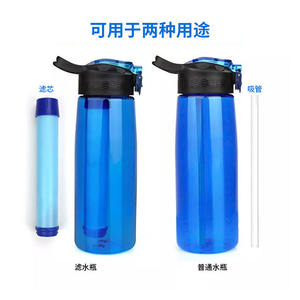 Bouteille filtrante portable la plus vendue pour sports de plein air – Tasse à paille de survie pour boire directement en milieu sauvage - Product Image 3