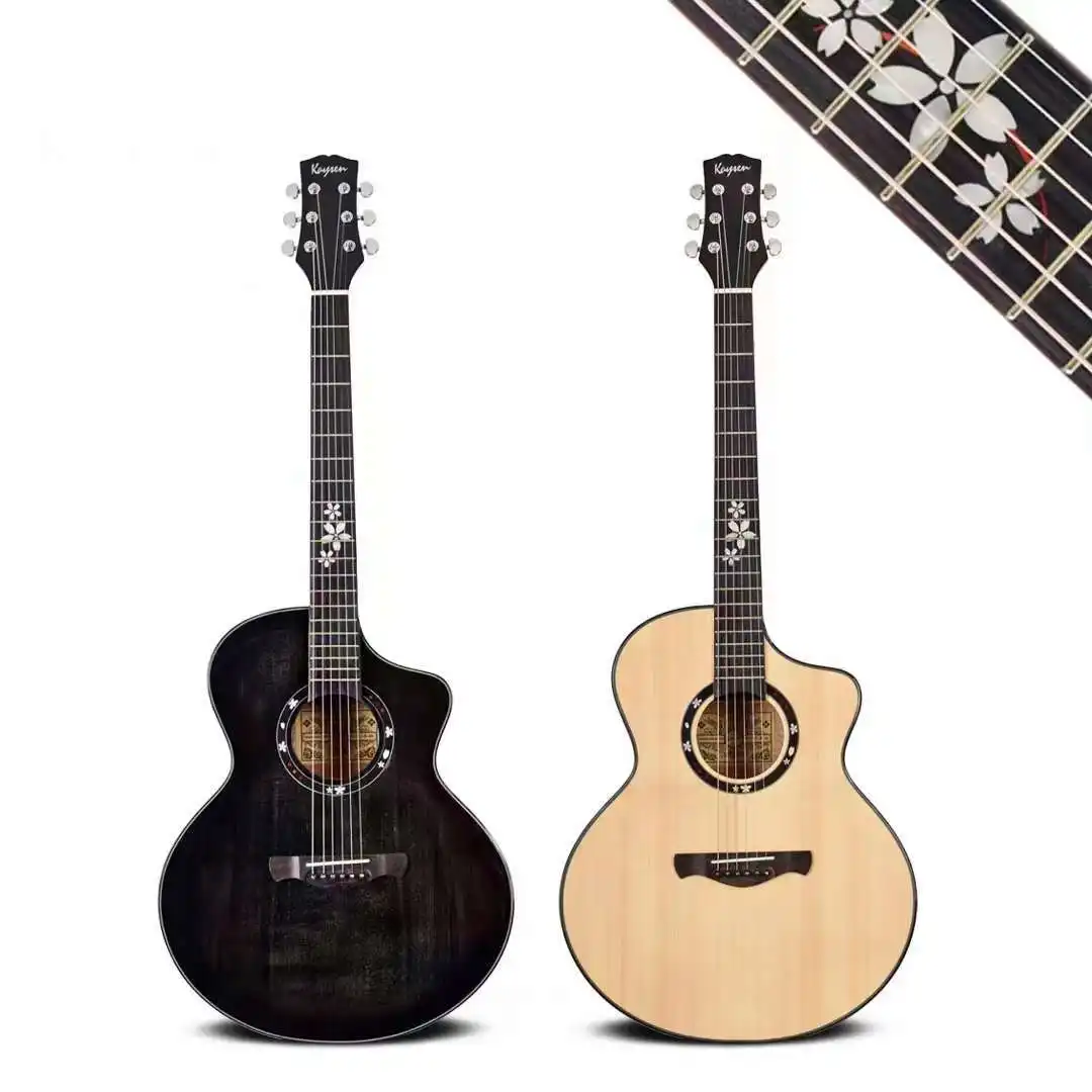Оптовая продажа OEM 41 дюймов K-C17B цветок изображение Акустическая гитара