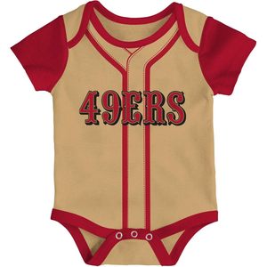 FOXA San Francisco 49ers Infant <b>Bodysuit</b> Set <b>Red</b> Gold Team Logo Short Sleeve 0-24 Months - Product Image 3