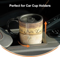 Mug à café au lait en céramique de style français vintage, design peint à la main, anti-fuite, compatible lave-vaisselle et micro-ondes, grande capacité