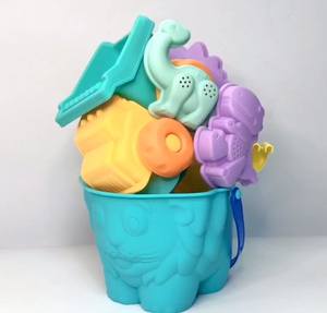 MILI-Ensemble de seaux <span class=keywords><strong>à</strong></span> lion pour jouets de plage, jouets de <span class=keywords><strong>sable</strong></span> pour tout-petits, <span class=keywords><strong>bac</strong></span> <span class=keywords><strong>à</strong></span> <span class=keywords><strong>sable</strong></span> en plastique de sécurité souple avec kit d'animaux dinosaures pour enfants - Product Image 2
