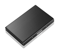 Dompet Kartu RFID Blocking Stainless Steel Minimalis Tipis Anti Maling Logam Bisnis Custom Logo Laser