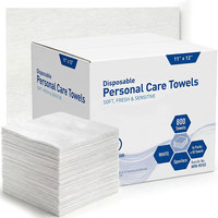 Lingettes jetables biodégradables 100 % viscose, extra larges (11*12 pouces), pour usage sec et humide, pour adultes