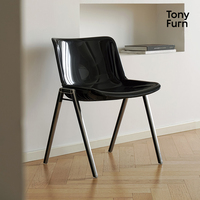 Nouvelle Chaise en Plastique Pliable et Empilable avec Cadre en Métal Chromé, Design Créatif et Moderne, Écologique, pour la Maison, le Bureau, le Salon, la Chambre