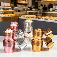 Moule à cupcakes et mini-muffins jetable en papier avec revêtement en aluminium, compatible four, 3 couleurs