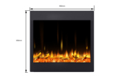 Cheminée électrique moderne encastrée en métal de haute qualité avec effet de flamme 3D réaliste, télécommande/application, économe en énergie pour la maison