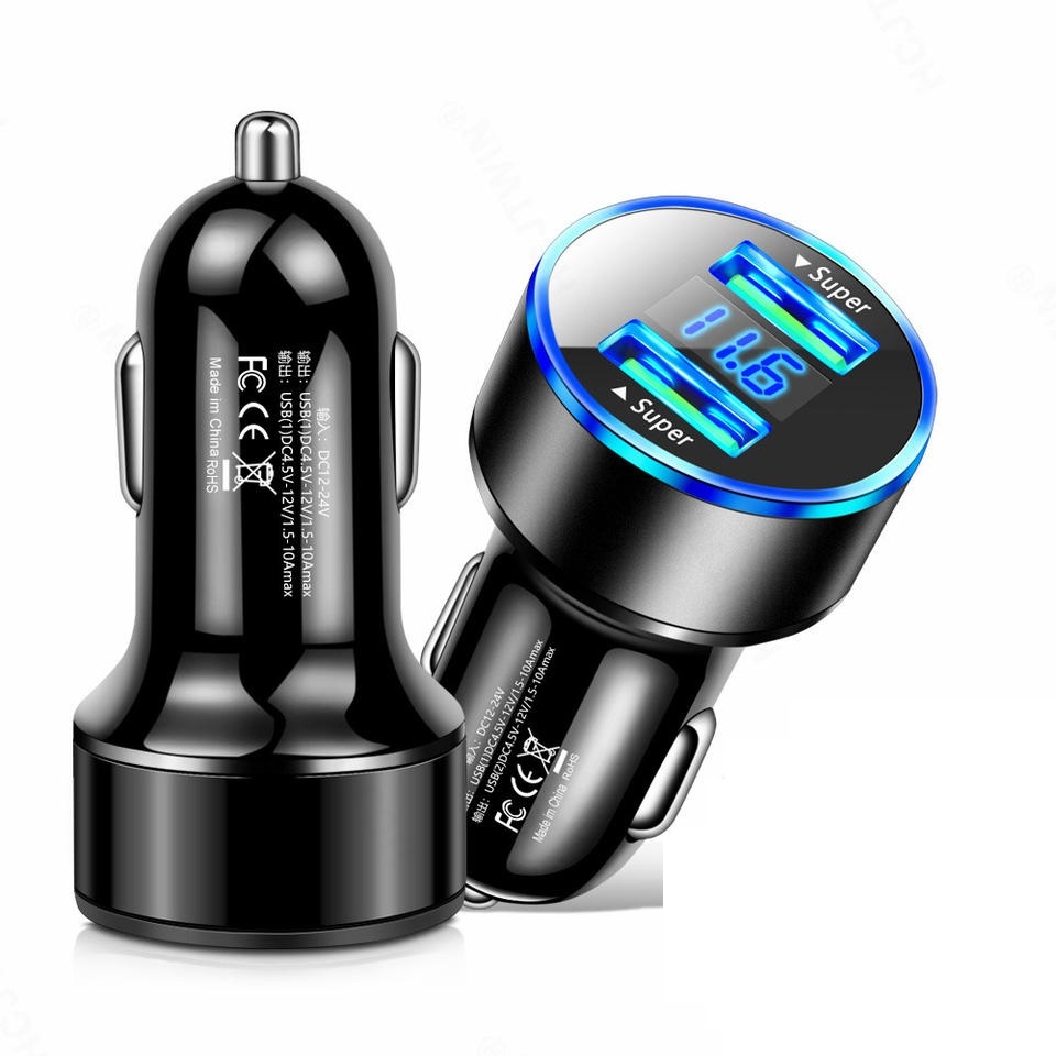 thumbnail image 1 of Adaptador de cargador de coche USB de 2 uds, cargador USB de encendedor de cigarrillos, cargador de coche que carga USB capaz incluido, 1 of 5